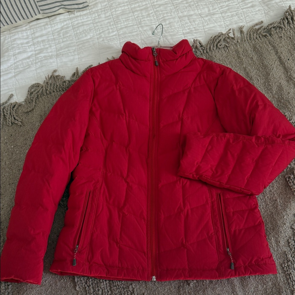 Lands End Women's Red Puffer Jacket